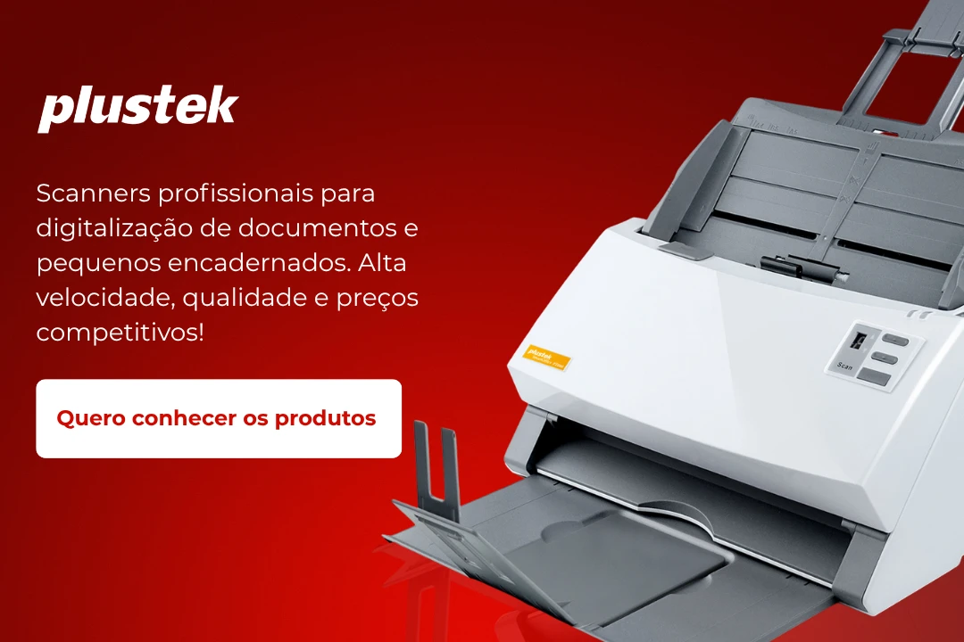 Plustek: scanners profissionais para digitalização de documentos e pequenos encadernados. Alta velocidade, qualidade e preços competitivos! Quero conhecer os produtos