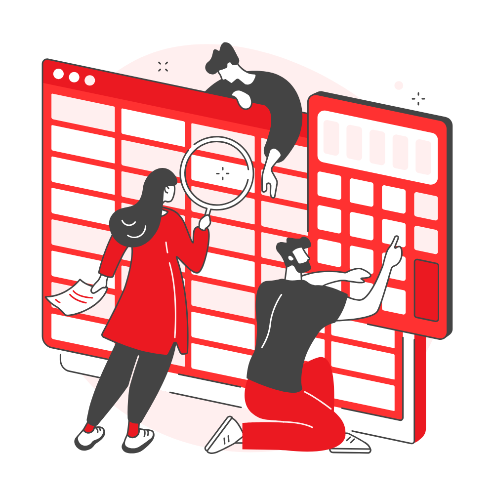 Ilustração de pessoas trabalhando em equipe