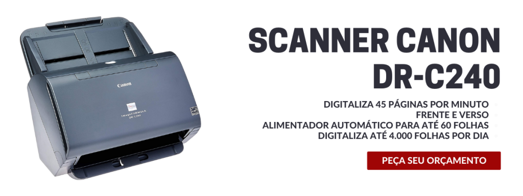 Card para solicitar o orçamento do Scanner Canon DR-C240